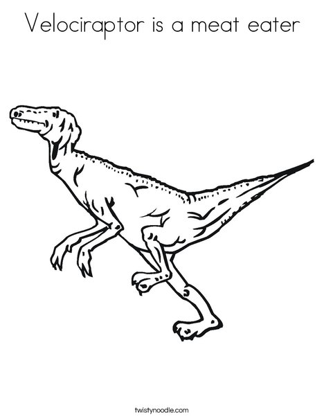 Velociraptor is a meat eater coloring page