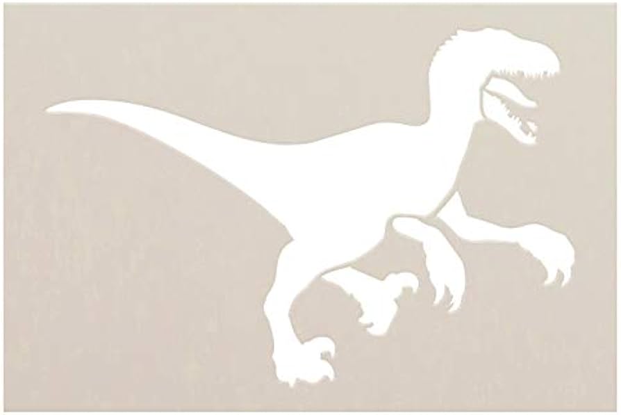 Velociraptor stencil by studior diy nursery bedroom decor create dino party decorations craft paint wood sign select size x inch arts crafts sewing