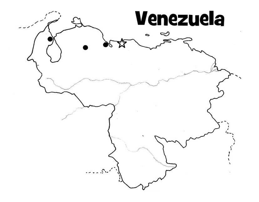 Venezuela map coloring page