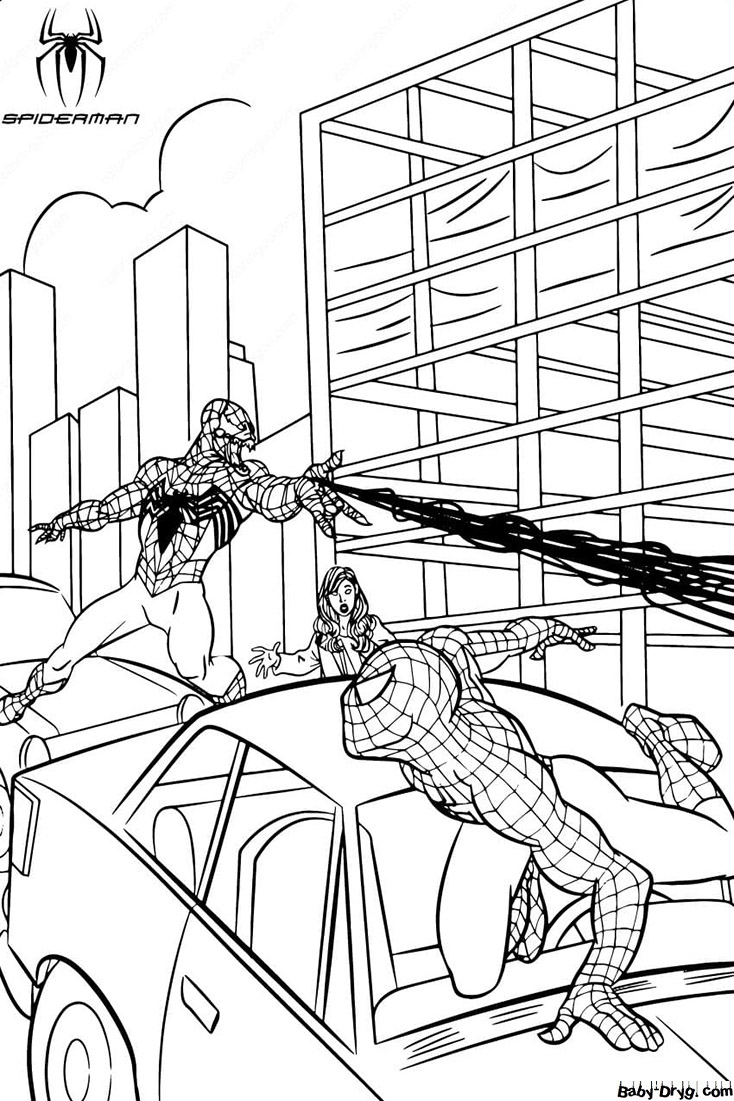 Coloring page venom attacked spider