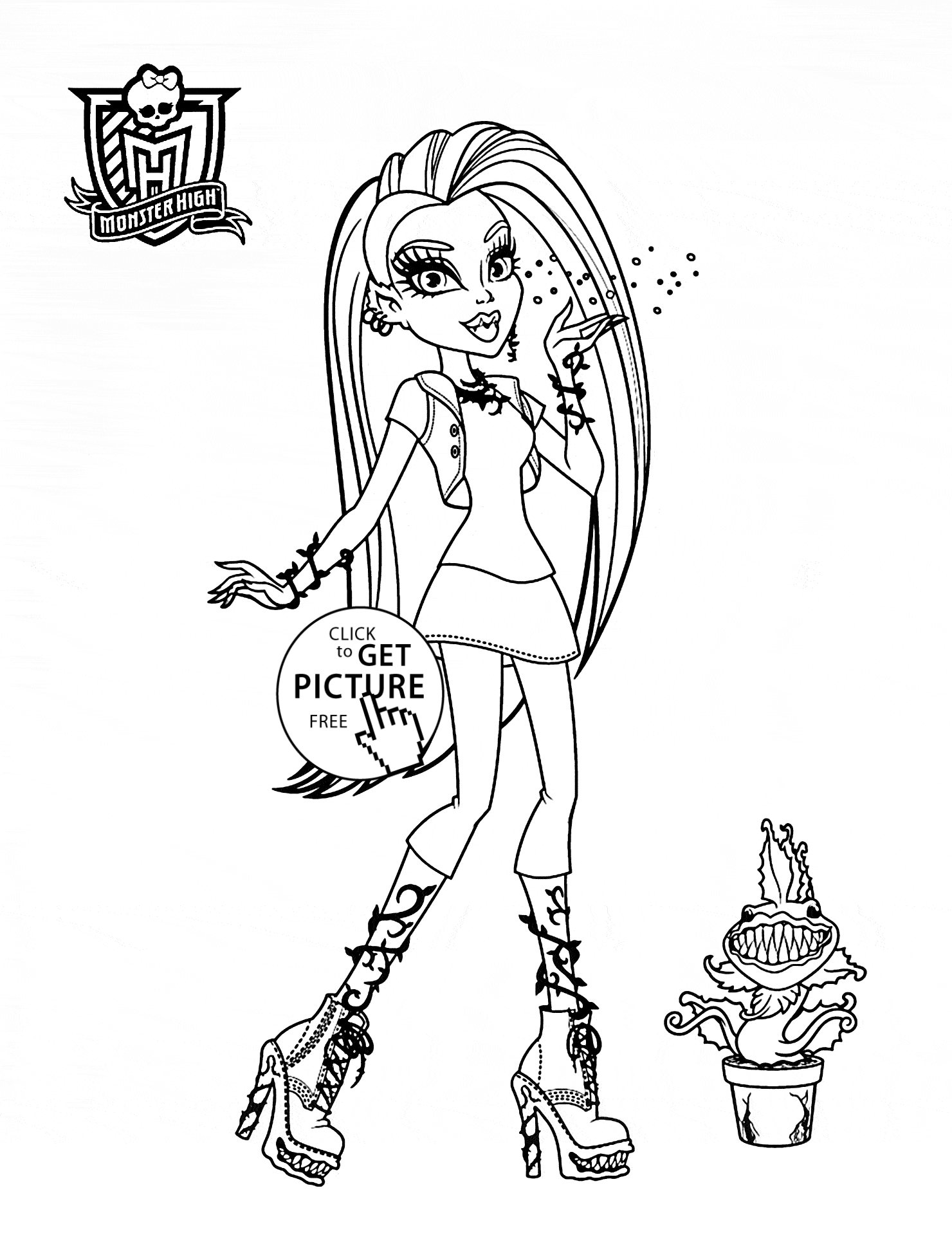 Venus mcflytrap monster high coloring page for kids for girls coloring pages printâ monster coloring pages monster truck coloring pages coloring pages for kids