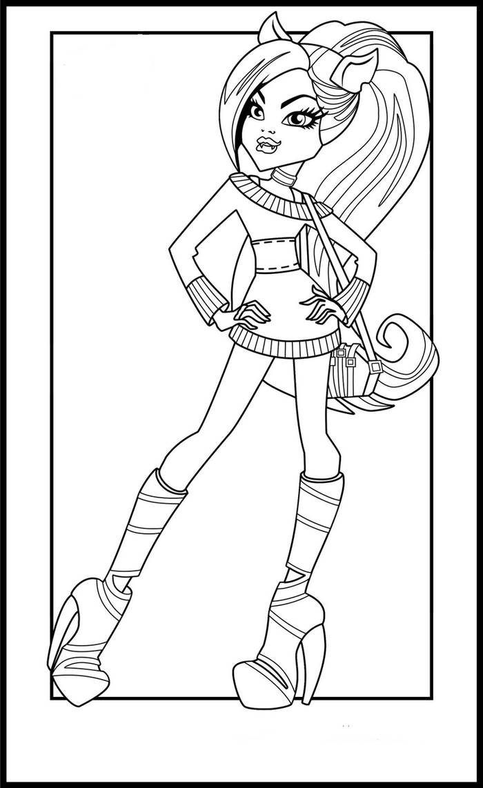 Monster high clawdeen wolf coloring page by billysgirl on