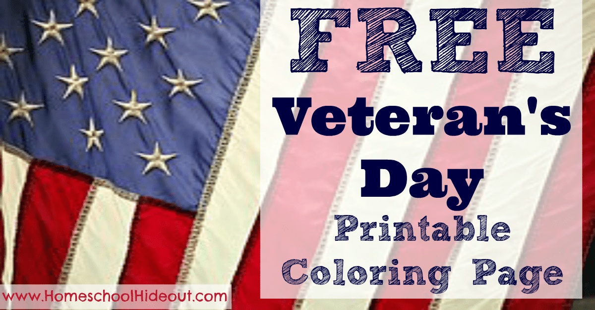 Printable veterans day coloring page