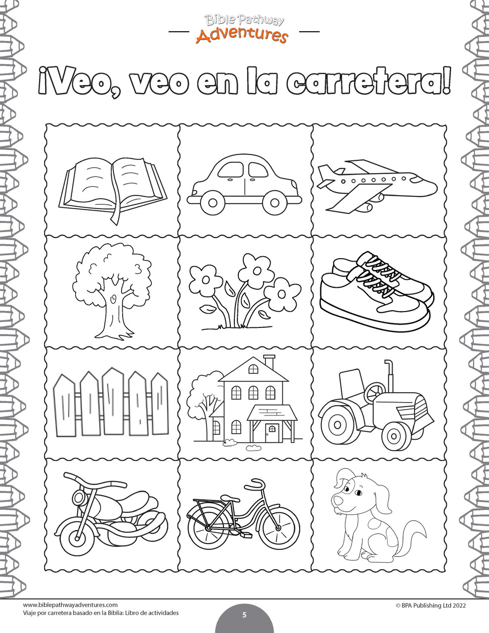 Viaje por carretera basado en la biblia libro de actividades