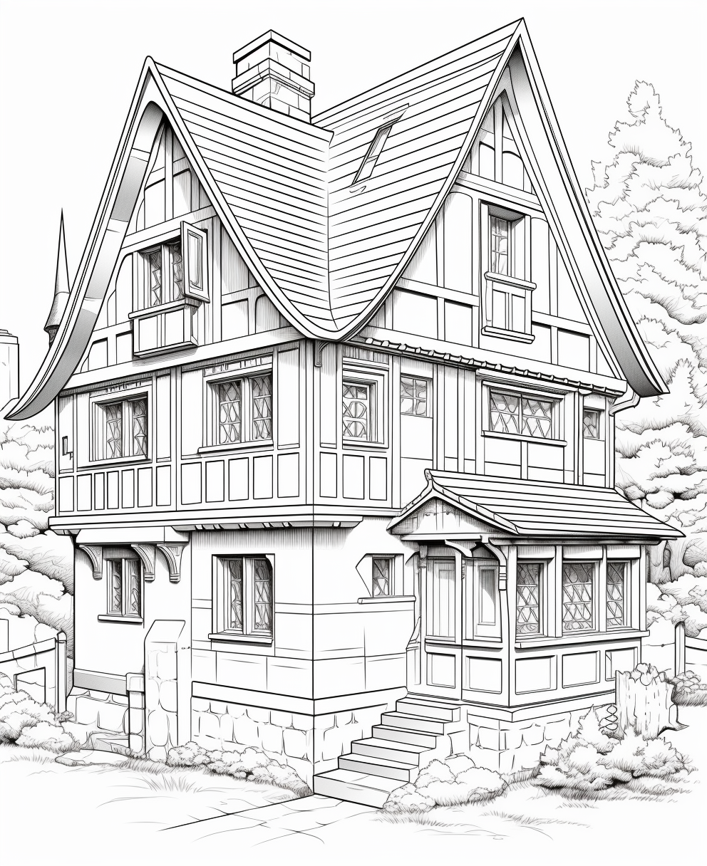 Houses coloring books for children coloring pages