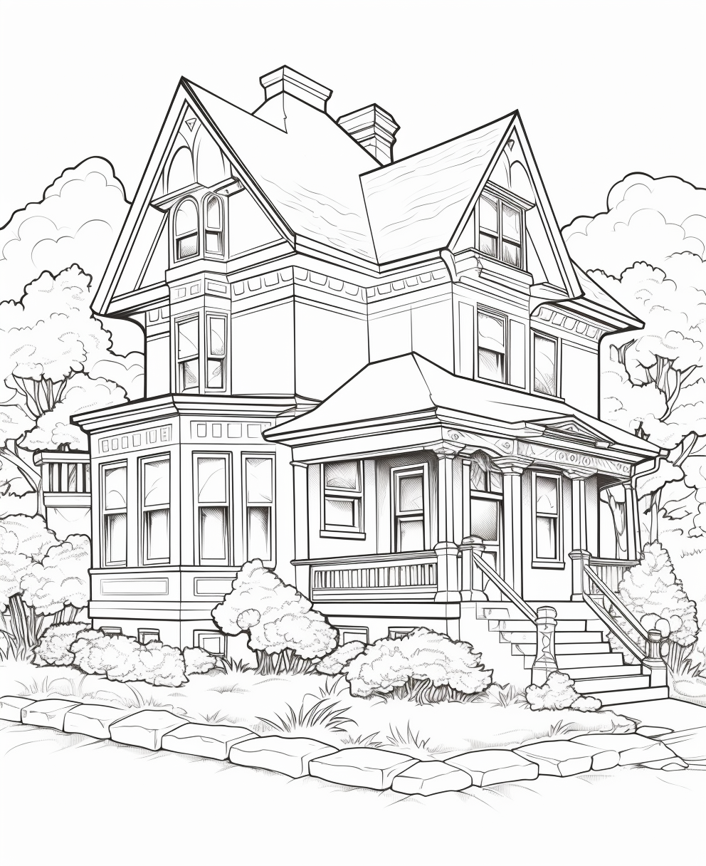 Houses coloring books for children coloring pages