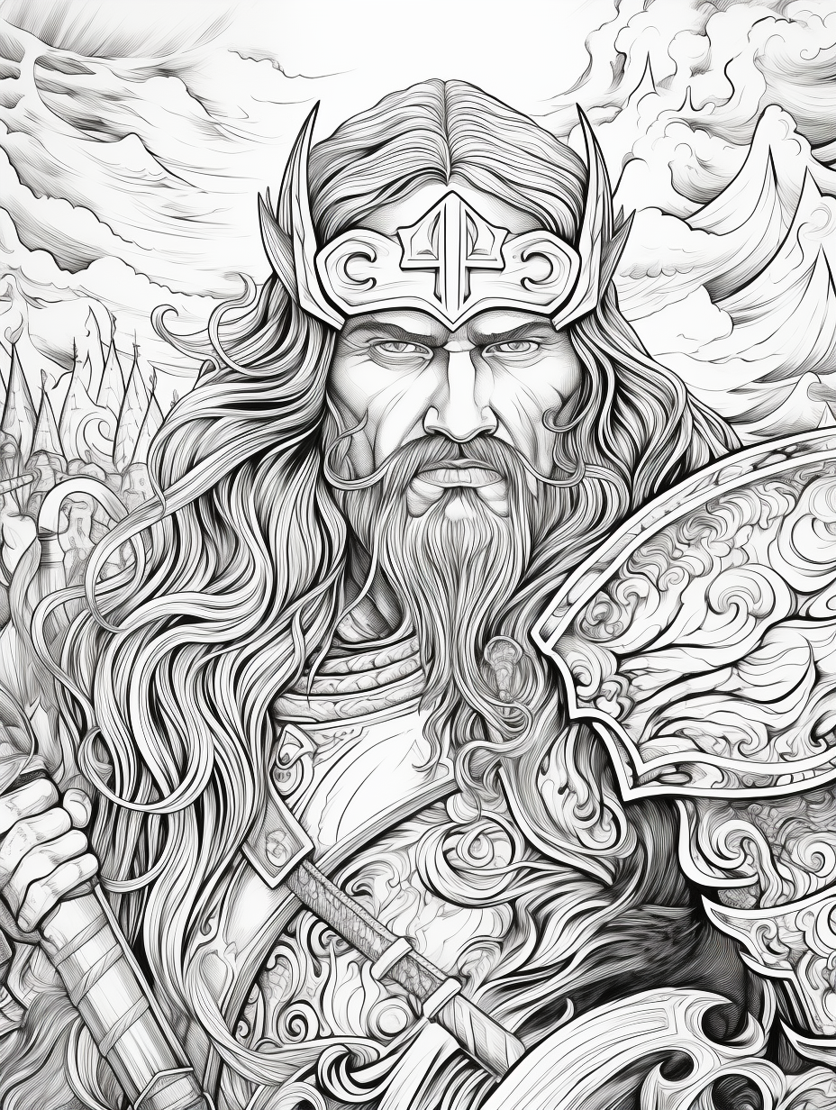 Vikings coloring book for children colors
