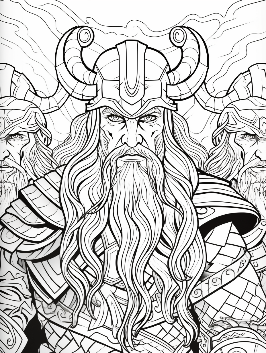 Vikings coloring book for children colors