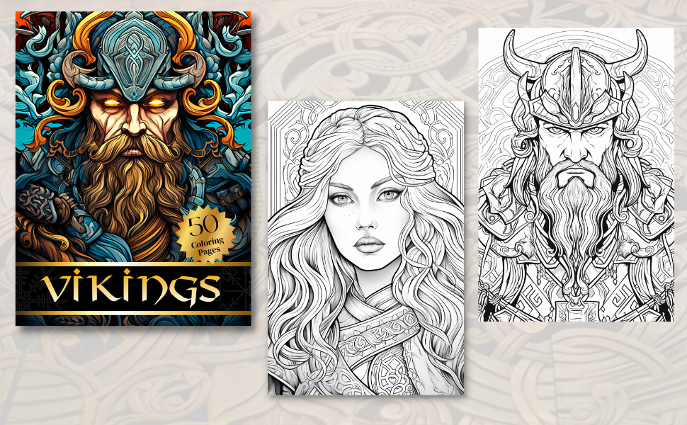 Viking colouring book nordic warriors valhalla valkyries swords and shields thorsson bjorn haven art therapy books