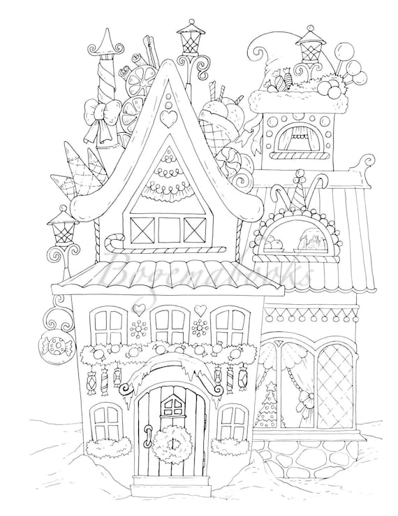 Nice little town chrismas santas village adult coloring book coloring pages pdf coloring pages printable for stress relieving