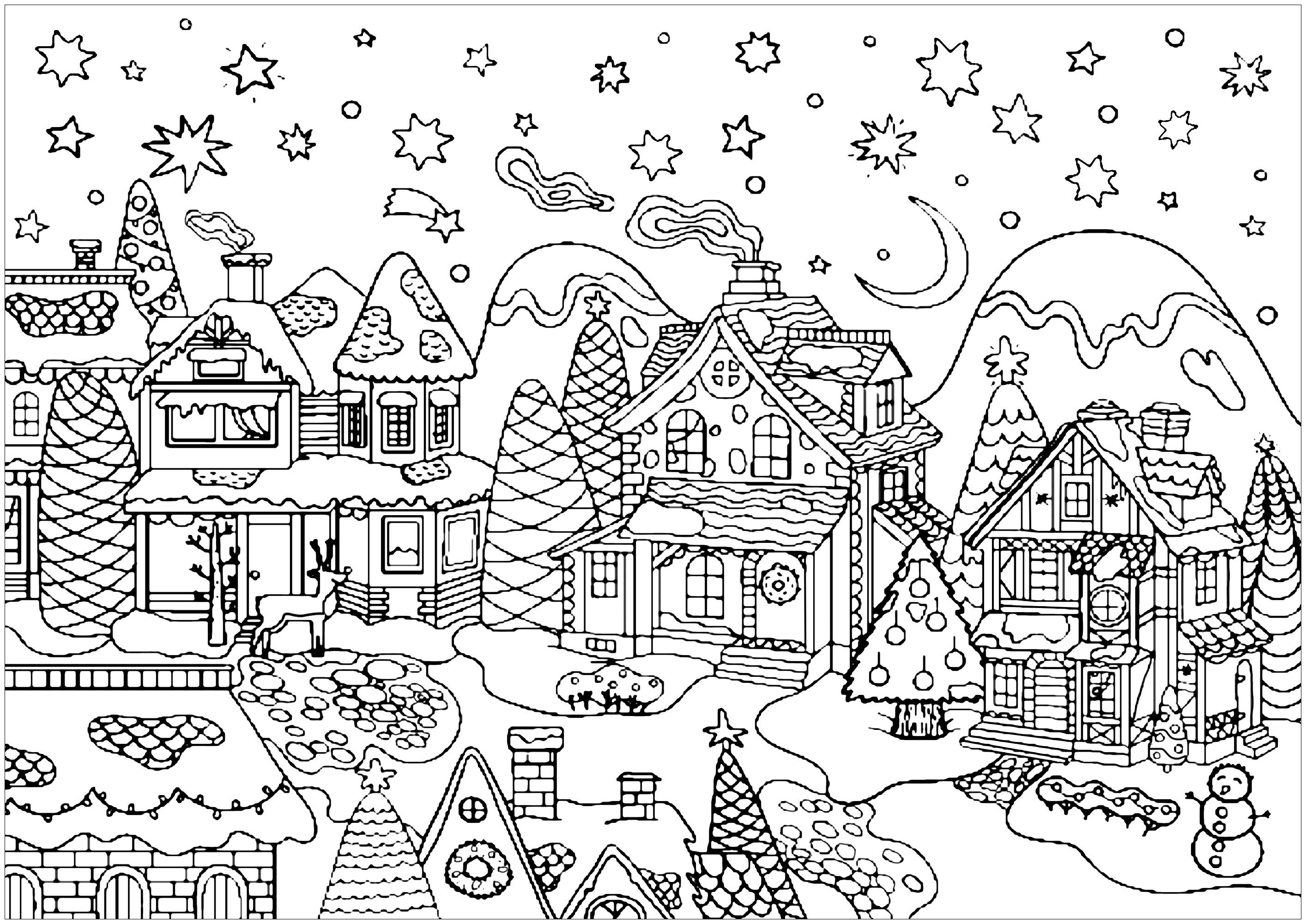Cute christmas village