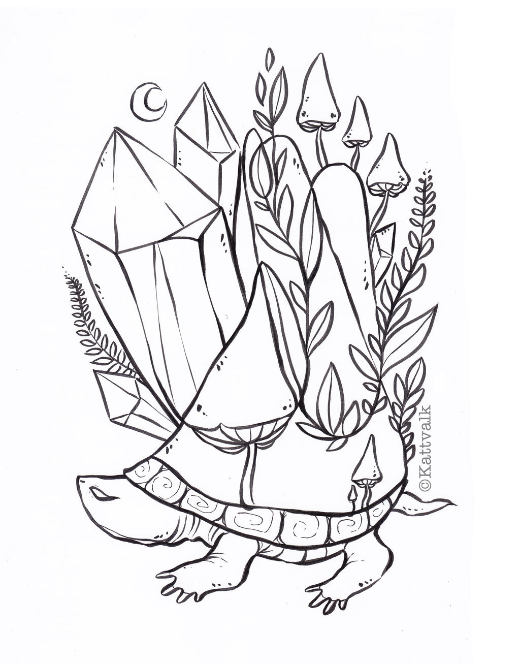 Crystal turtle free coloring page by kattvalk on