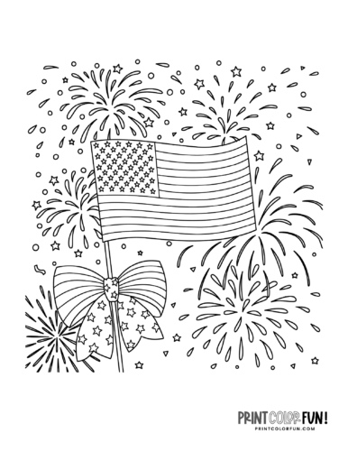 Fourth of july coloring pages independence day flags fireworks more at