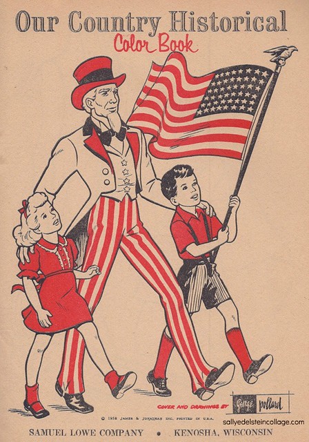 Vintage coloring book page happy july th our country histâ