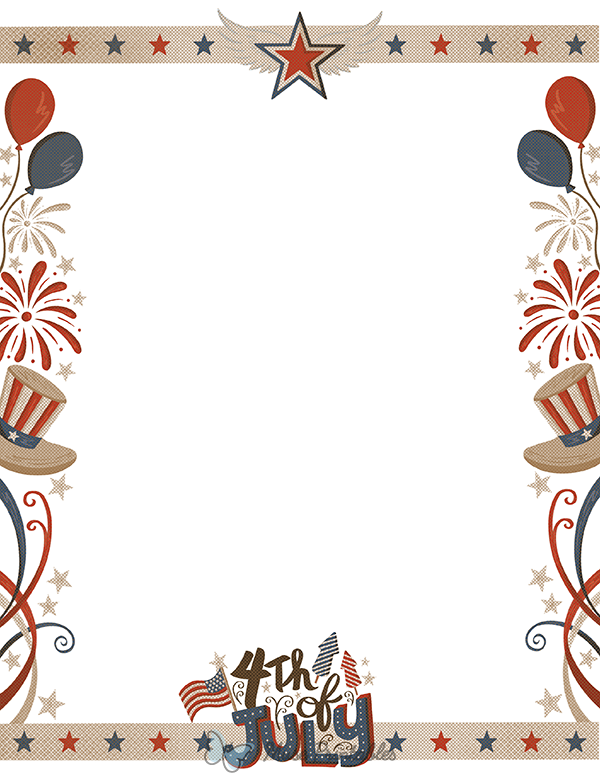 Printable vintage fourth of july page border