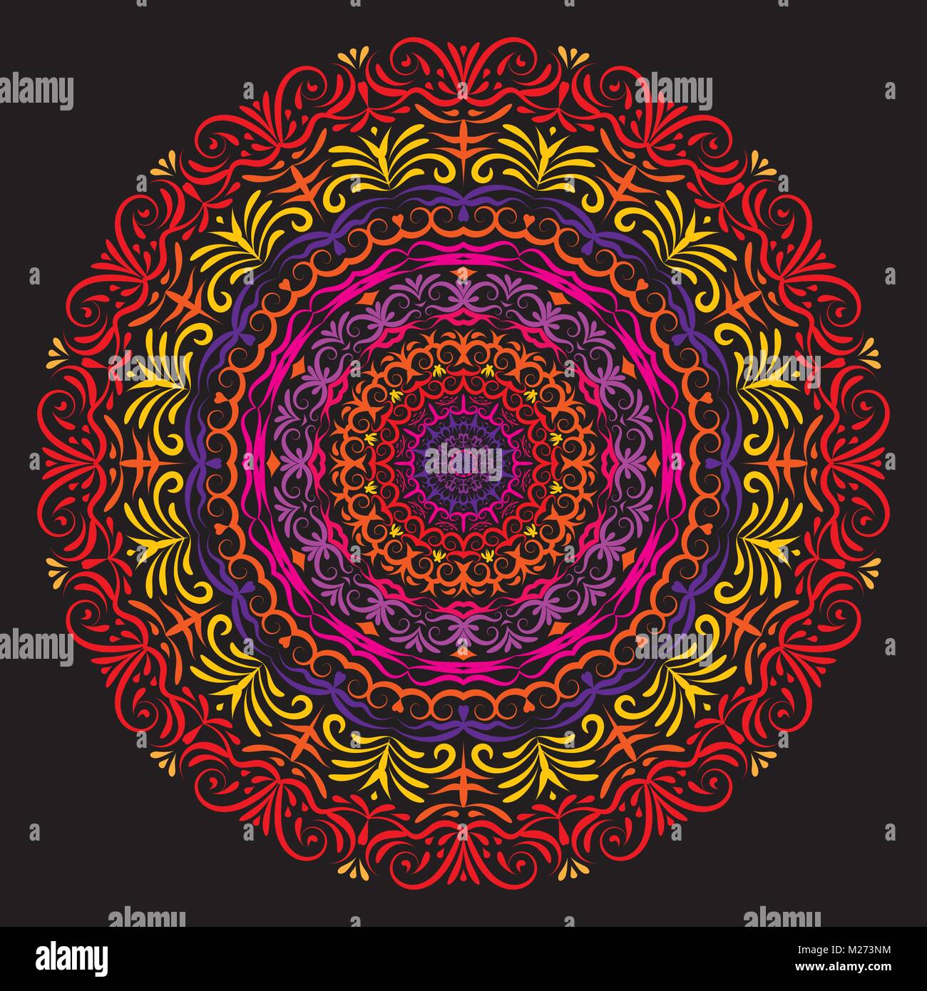 Vector hand drawn mandala art abstract pattern vintage decorative asian islam indian arabic turkish aztec elements coloring page template for stock vector image art