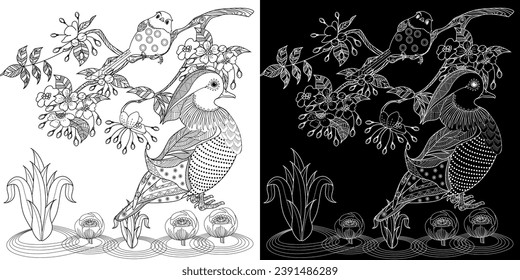 Thousand coloring page swan royalty