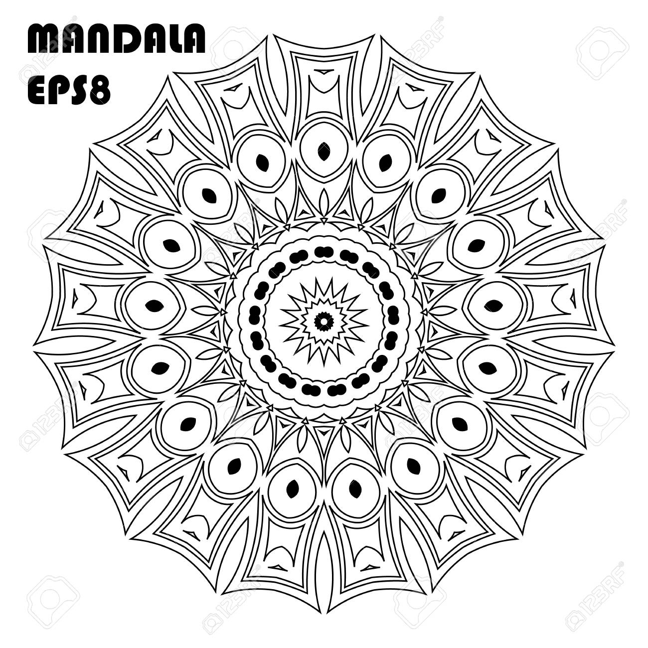 Flower mandala vintage decorative elements oriental pattern islam arabic indian moroccan asian turkish mystic ottoman motifs coloring book element vector illustration eps royalty free svg cliparts vectors and stock illustration image