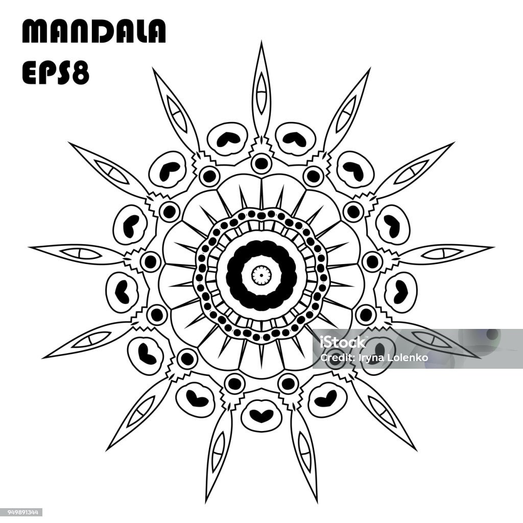 Flower mandala vintage decorative elements oriental pattern indian asian mystic coloring book element stock illustration