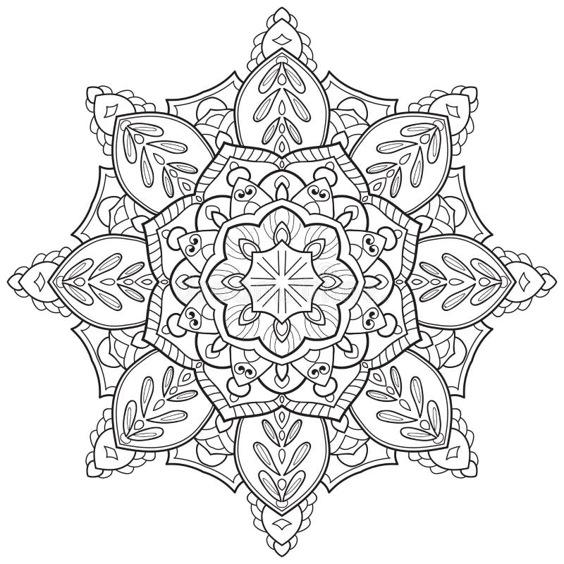Flower mandala black color vintage decorative stock vector