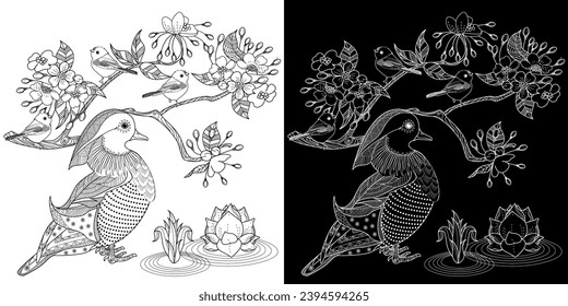 Thousand coloring page swan royalty
