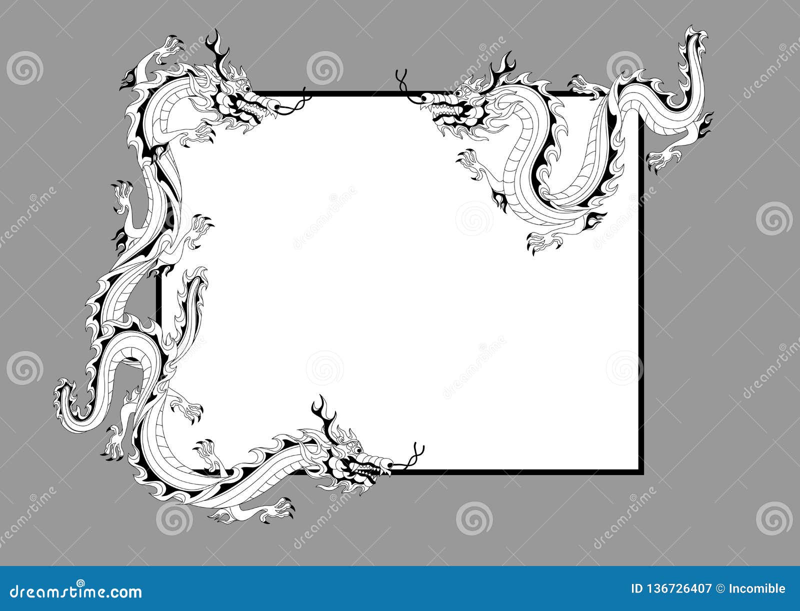 Background with chinese dragons stock vector