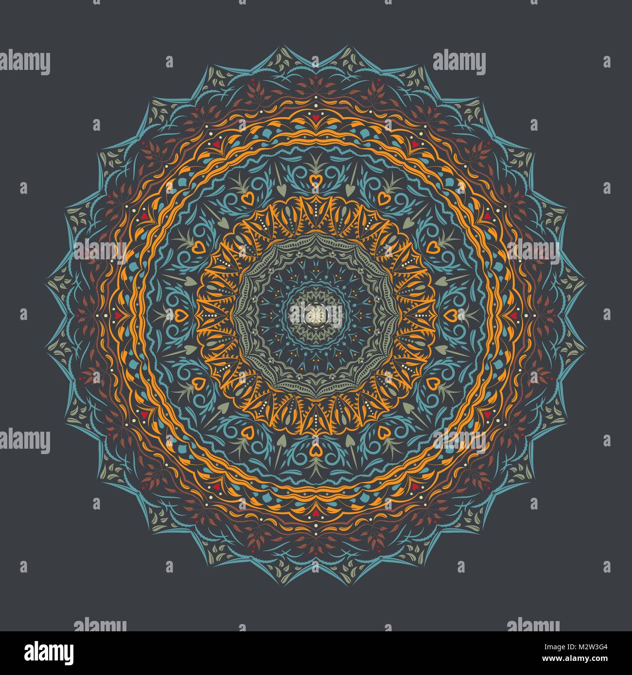 Vector hand drawn mandala art abstract pattern vintage decorative asian islam indian arabic turkish aztec elements coloring page template for stock vector image art