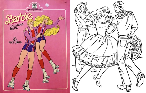 Barbie coloring books barbie and ken vintage instant download pdf format download now