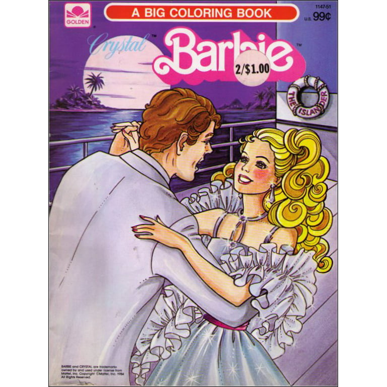 Barbie crystal golden vintage big coloring book