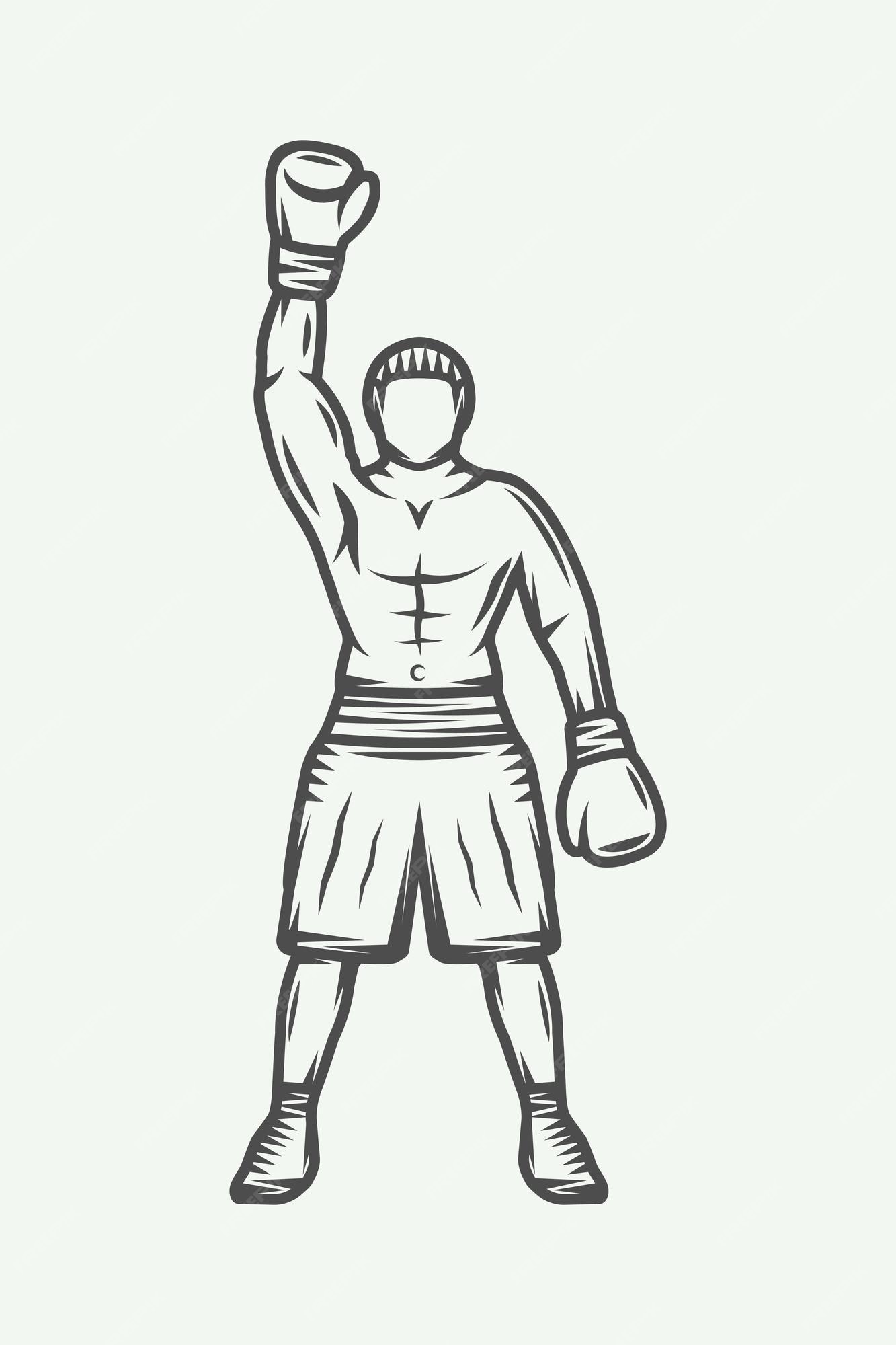 Premium vector vintage retro boxer can be used for logo badge emblem mark label monochrome graphic
