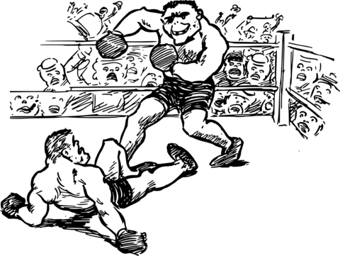 Vintage boxing coloring page free printable coloring pages