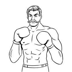 Vintage boxer vector images over
