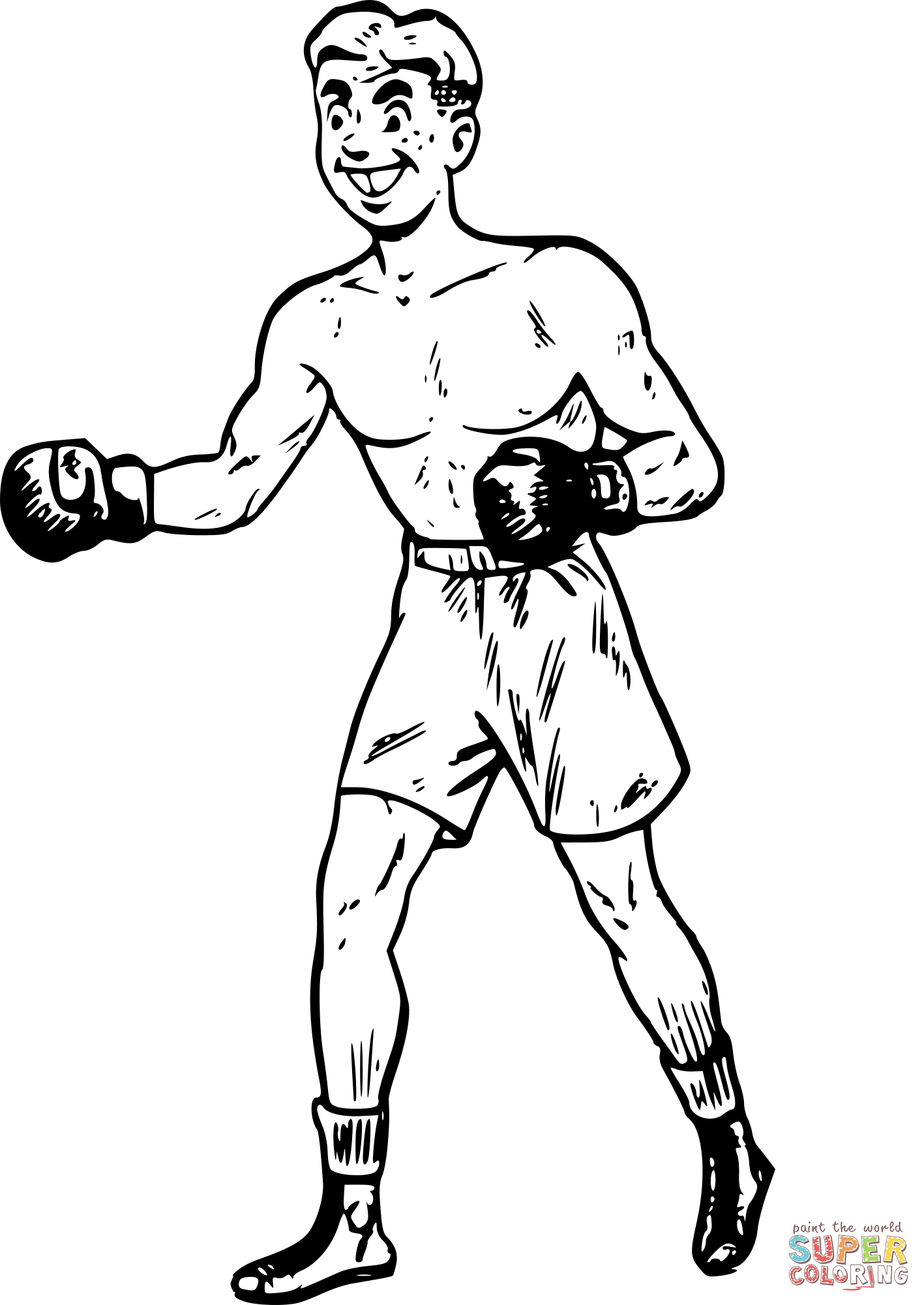 Vintage cartoon boxer coloring page free printable coloring pages