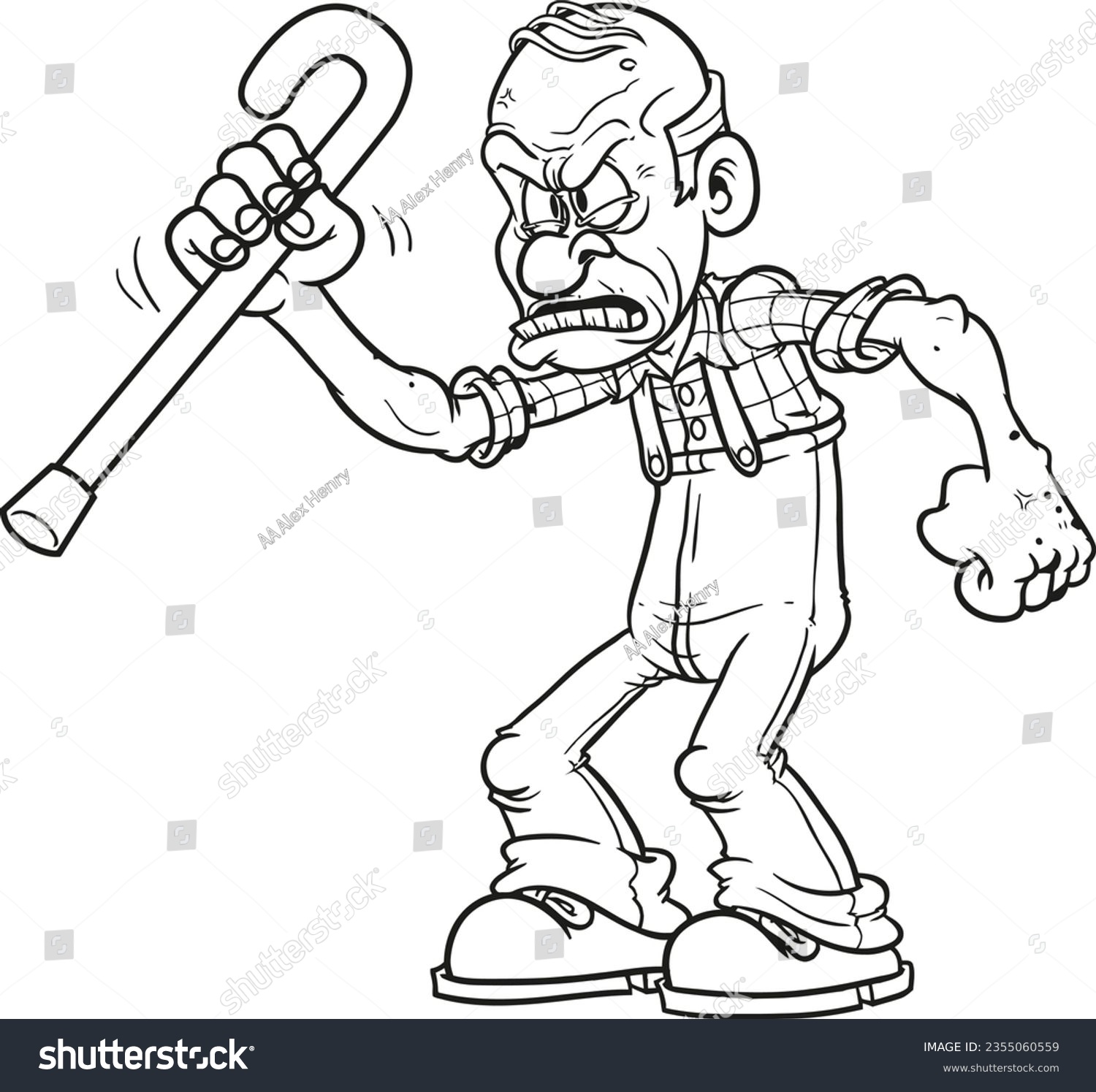 Grumpy old man cartoon stock photos and pictures