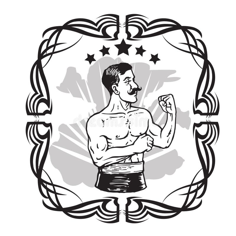 Vintage boxer fighter coloring book vector stock vector