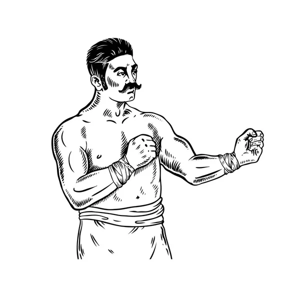Vintage boxer engraving vector illustration stock vector by alexanderpokusay