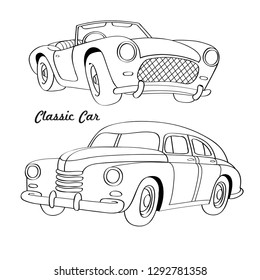 Vector illustration cartoon cars coloring book stock vector royalty free