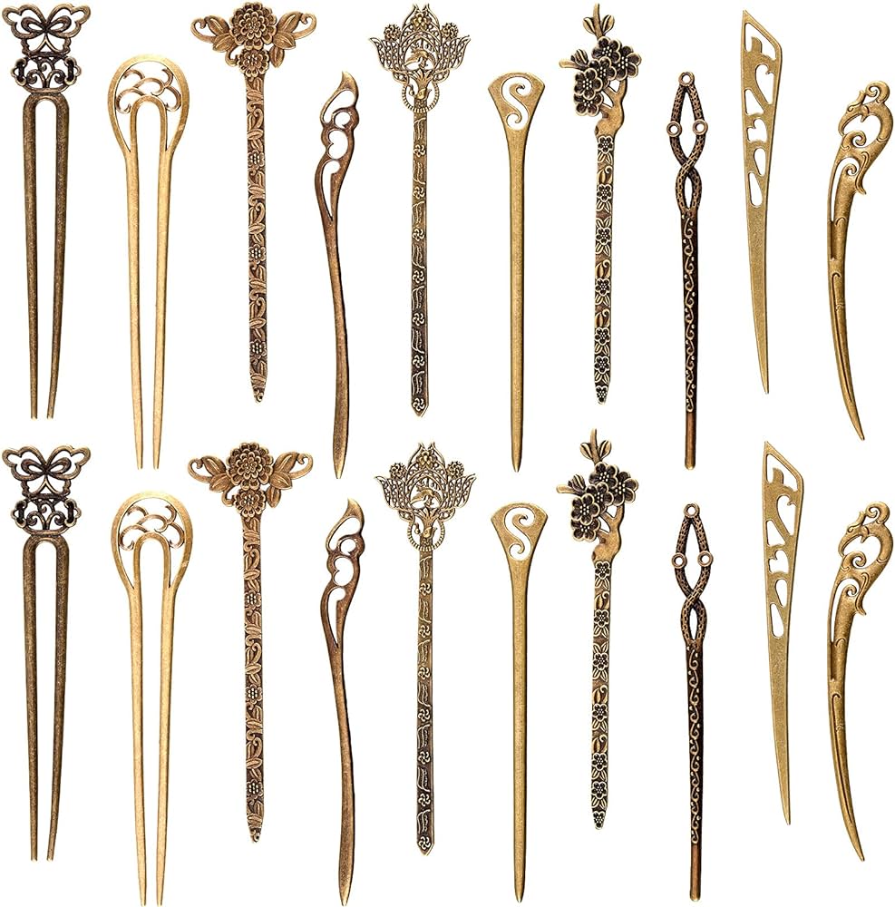 Pieces hair sticks vintage bronze hair chopsticks chinese hair pins antique decorative hair forks for women hair accessory styles exquisite style set beauty personal care