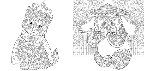 Thousand chinese coloring page royalty