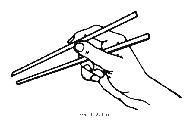 Hand using chopsticks a csa images