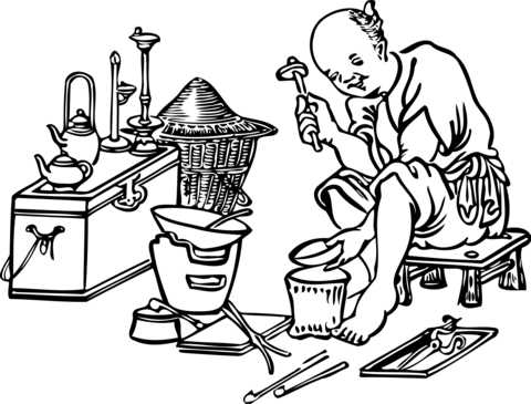 Vintage metal working coloring page free printable coloring pages