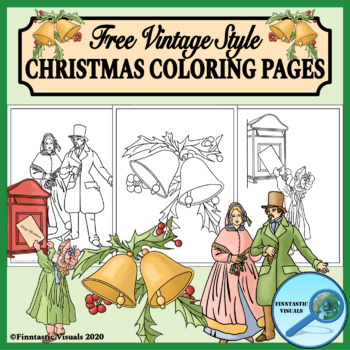 Free christmas coloring pages victorian vintage style by finntastic visuals