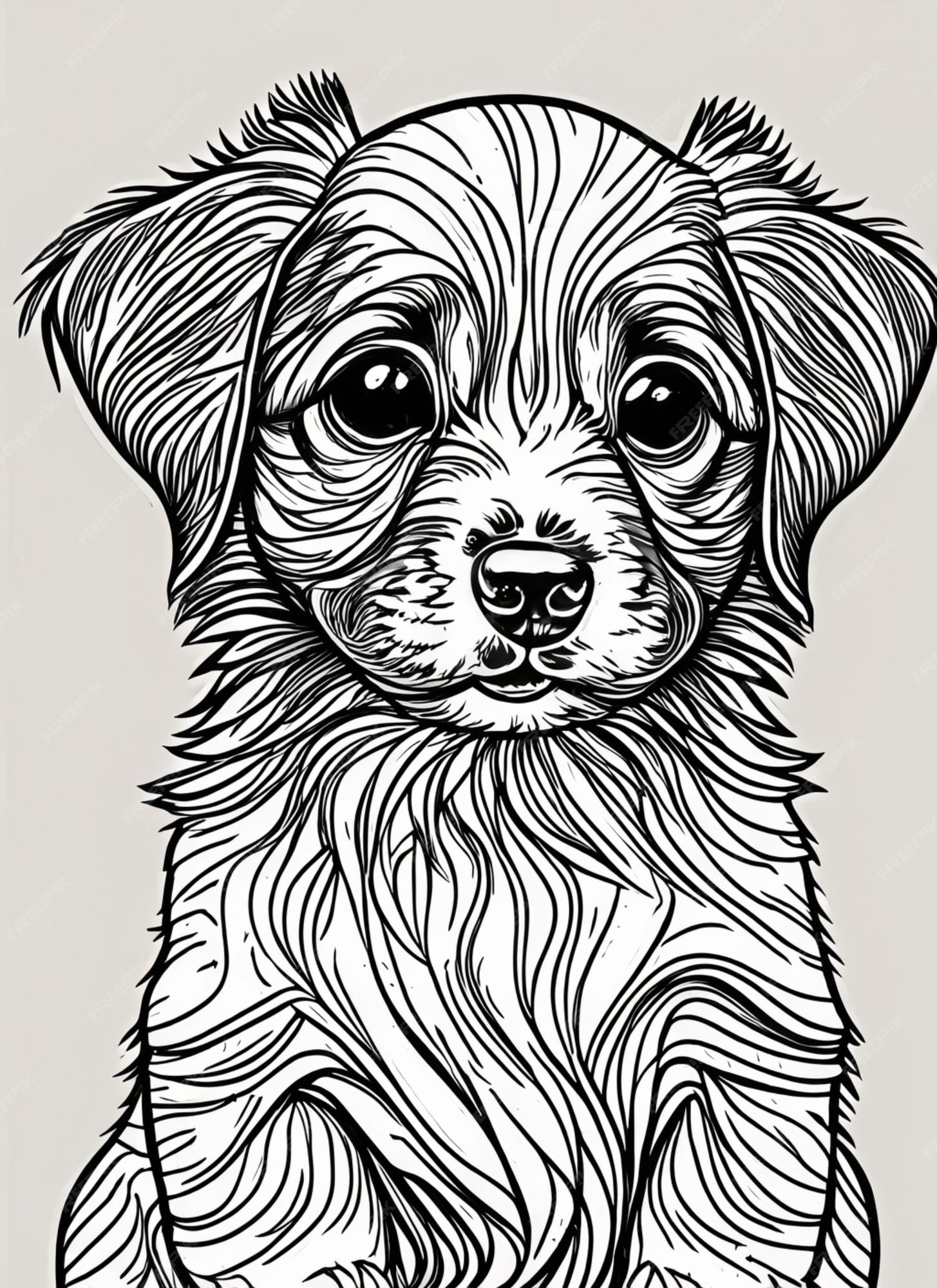 Premium vector coloring pages dog