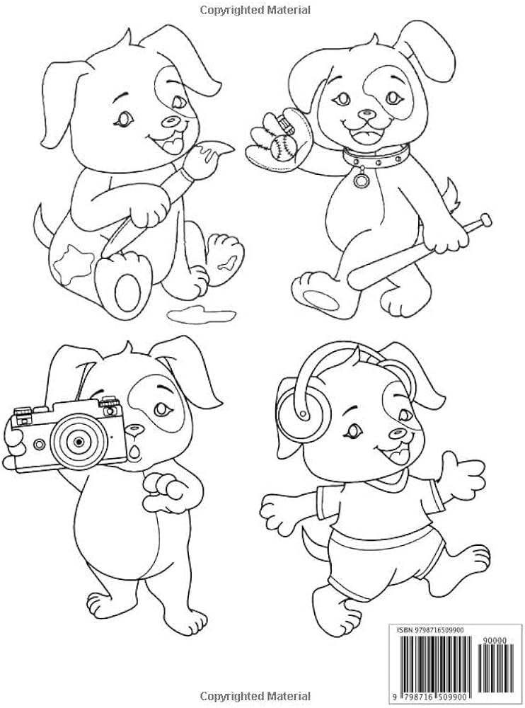 Dog coloring book for year old a simple fun and unique puppies and kittens coloring pages for kids ages