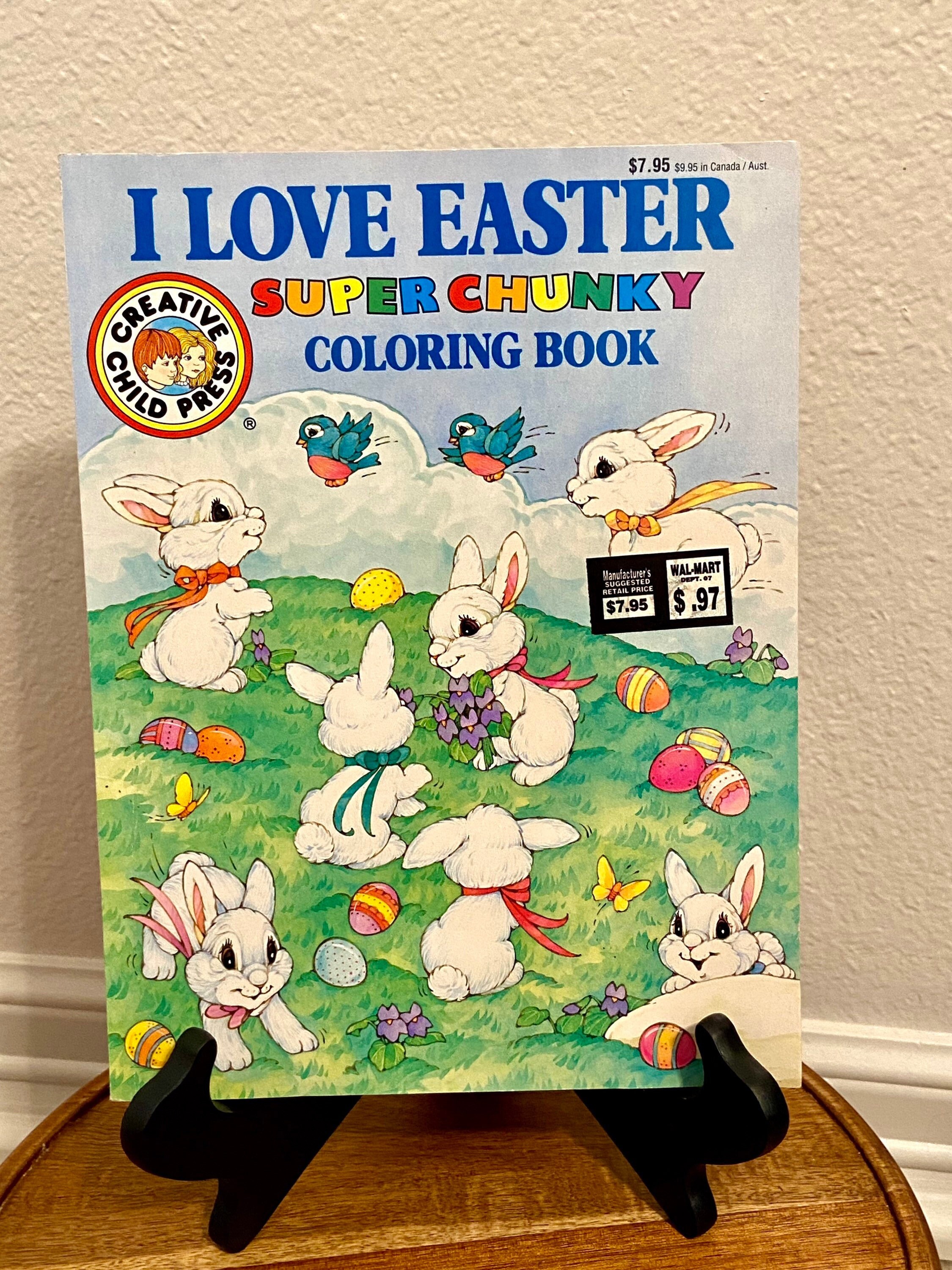 Vintage i love easter super jumbo coloring book vintage easter spring childrens coloring book