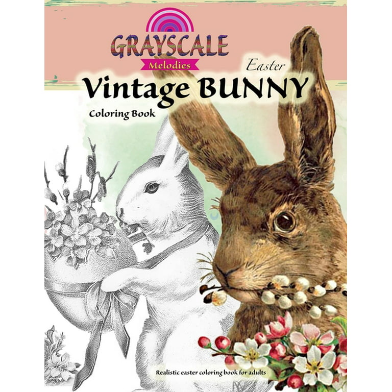Vintage easter bunny coloring book realistic easter coloring book for adults coloring books for adults relaxation paperback