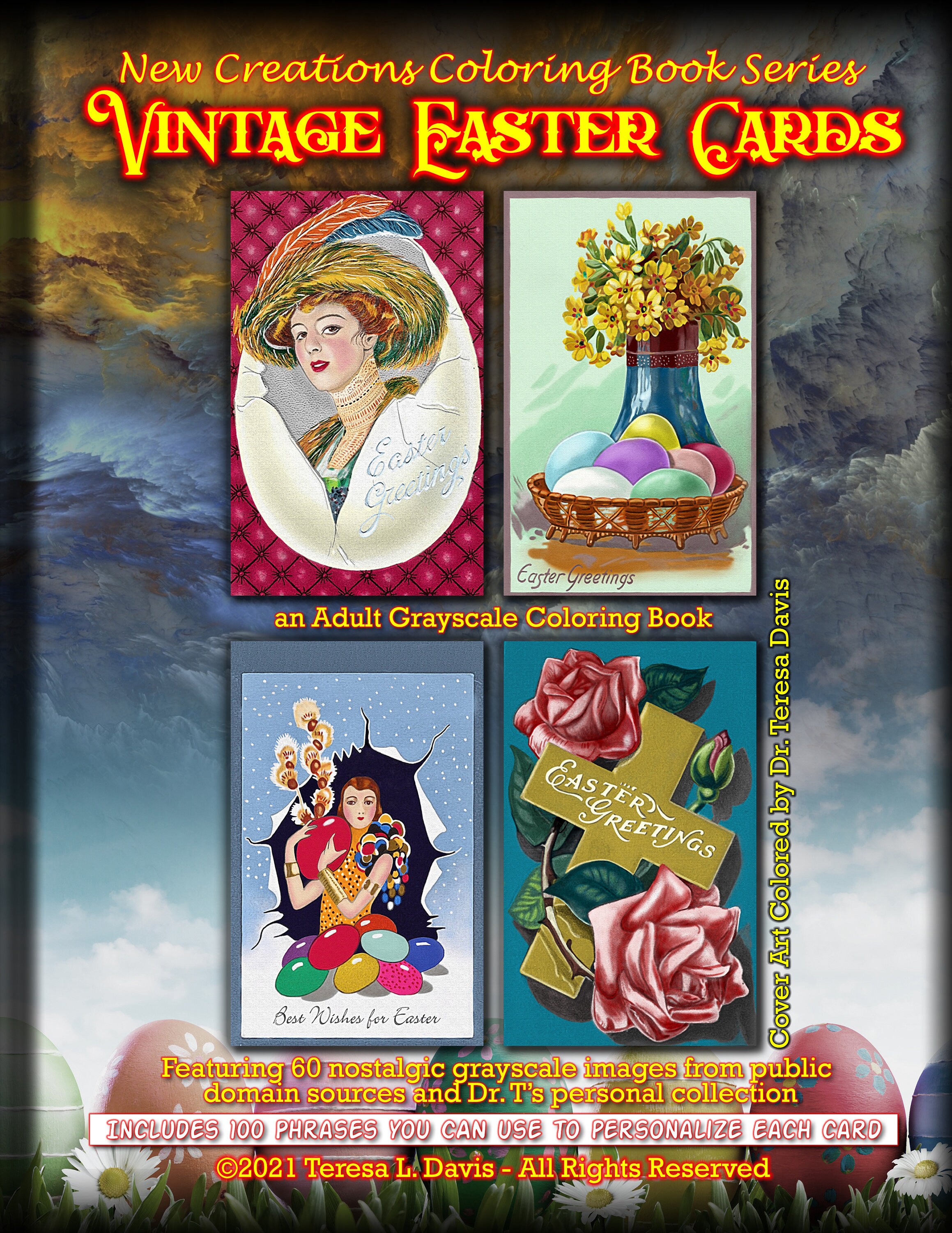 New creations coloring books vintage easter cards
