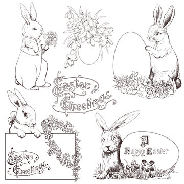 Vintage easter bunny images â browse photos vectors and video
