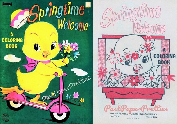 Vintage printable easter coloring book springtime wele c
