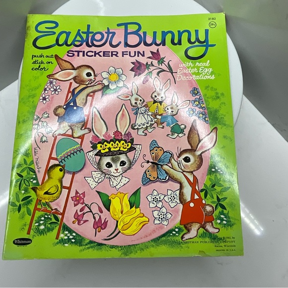 Whitman other vintage easter bunny sticker fun book whitman unused